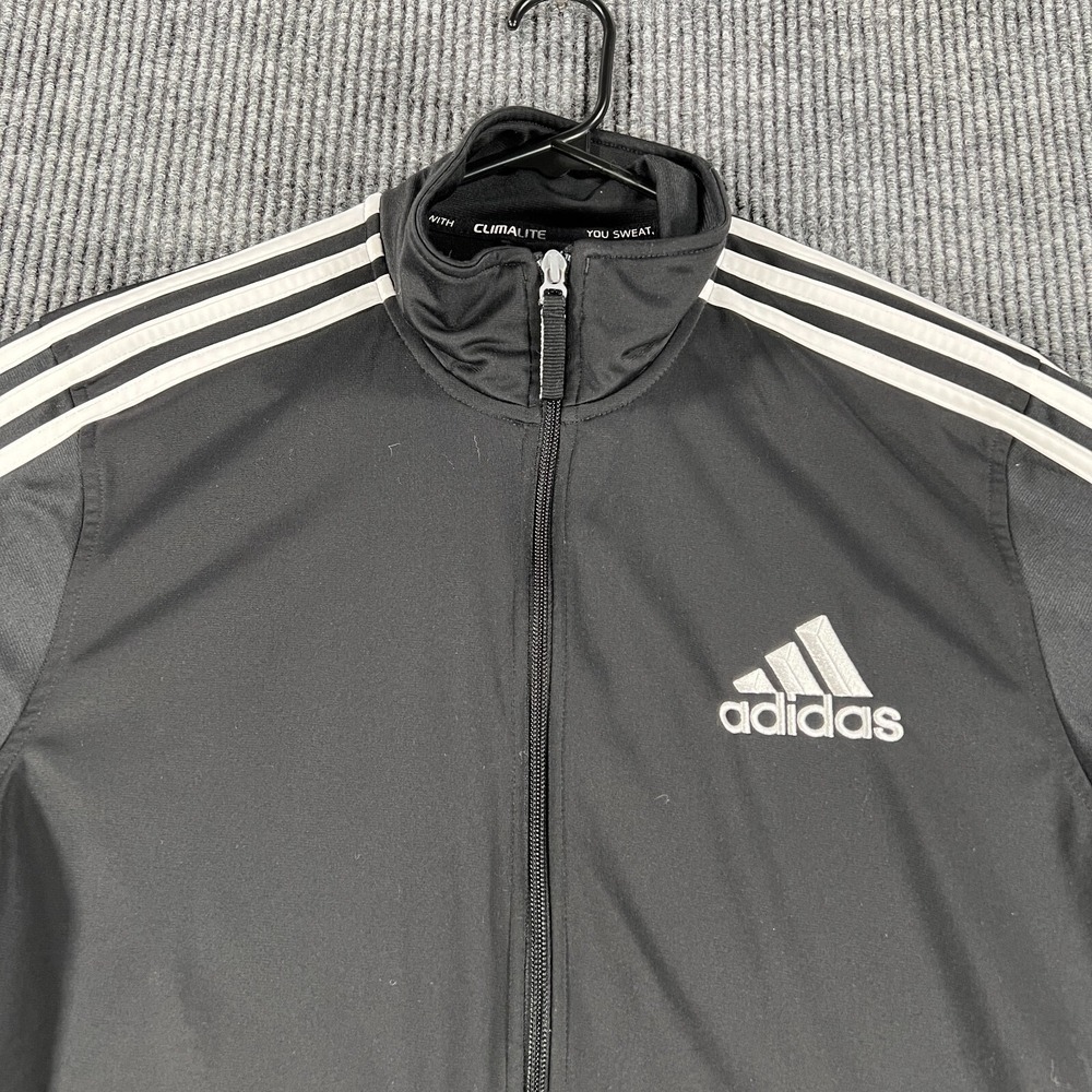 Adidas‎ Jacket Mens Large Black Long Sleeve Full Zip Mock Neck Active Outdoor